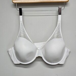 WonderBra Mesh‎ Panel Underwire Bra Womens 40C White Sheer Minimalist Classic
